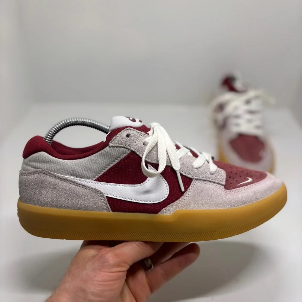Nike SB Force 58 Red White Gum Sole Suede Sneakers Men’s 8.5 Skate Shoes - Picture 12 of 15